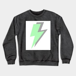 Mint Green and Grey, Lightning Bolts Crewneck Sweatshirt